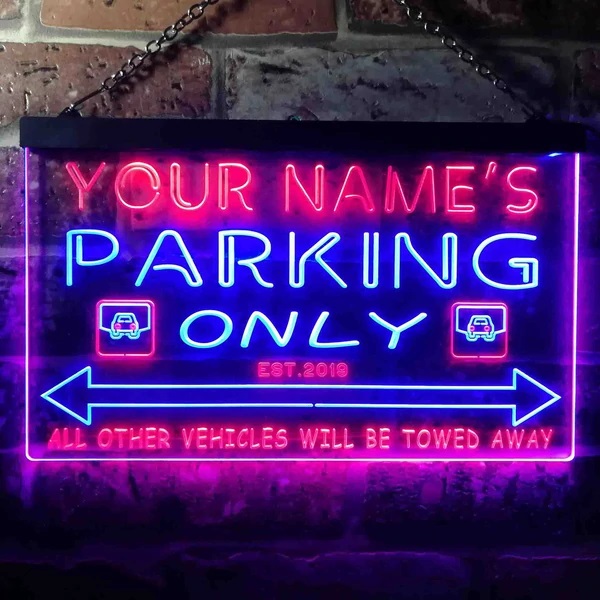 Personalized Parking Dual LED Neon Light Sign